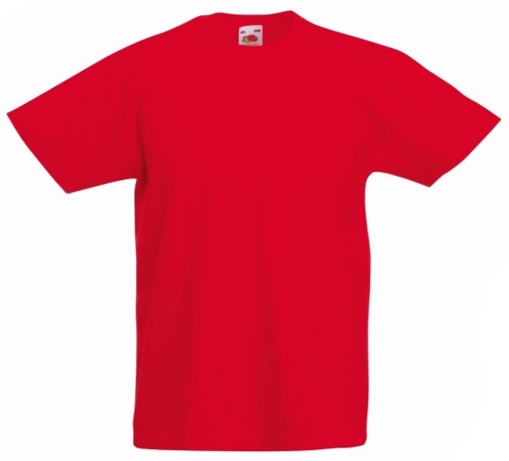 Fruit of the Loom, Original T, children's cotton T-shirt, red, 7-8
