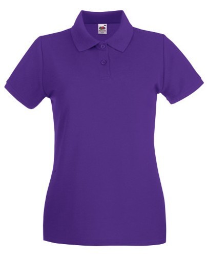 Fruit of the Loom, Ladies Premium Polo, women's premium polo shirt, purple, M