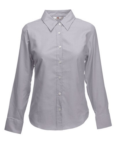 Fruit of the Loom, Ladies LS Oxford Shirt, ženska oxford košulja dugih rukava, oksford siva, M