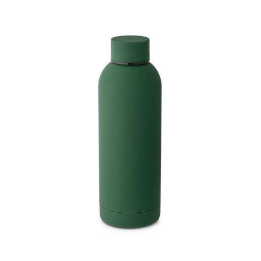 ODIN. Double wall vacuum stainless steel (36% recycled) bottle with rubber coating 550 mL