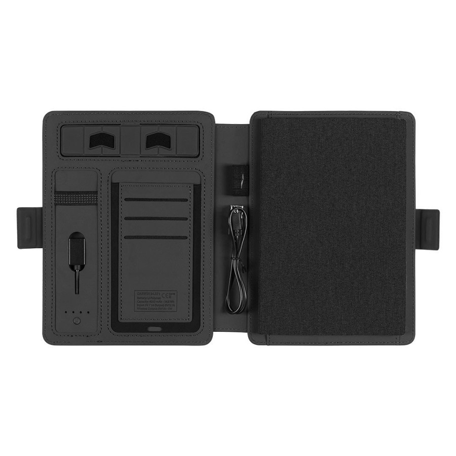 DARWIN, portfolio sa notesom a5 i pomoćnom baterijom 4000 mah, crni