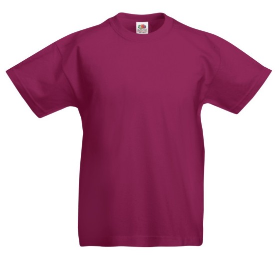 Fruit of the Loom, Original T, children's cotton T-shirt, burgundy, 7-8