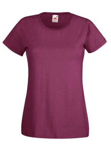Fruit of the Loom, Valueweight, ženska pamučna majica kratkih rukava,burgundi, XL