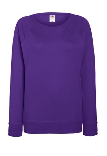 Fruit of the Loom, Ladies Raglan Sweat, women's classic sweatshirt, purple, L