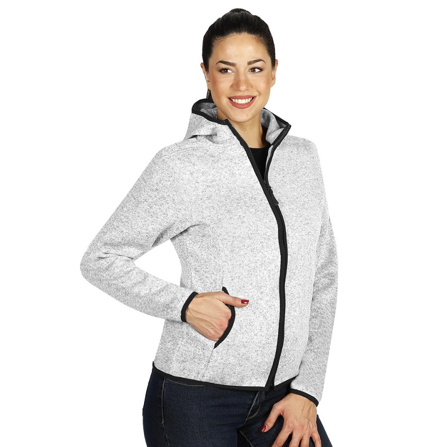 JOKER LADY, mčlange hooded sweatshirt, ash