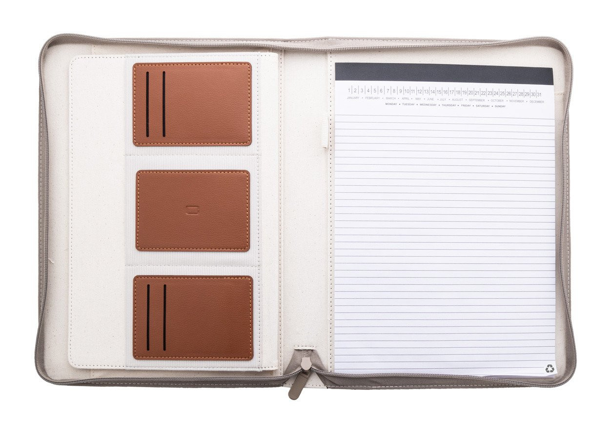 Carbasa Zip recycled canvas document folder