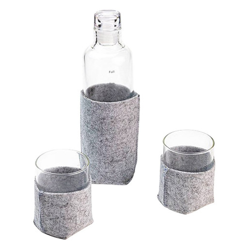 SAKURA, water bottle and two glasses in a gift box, transparent