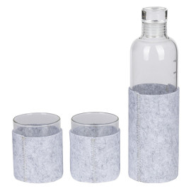 SAKURA, water bottle and two glasses in a gift box, transparent