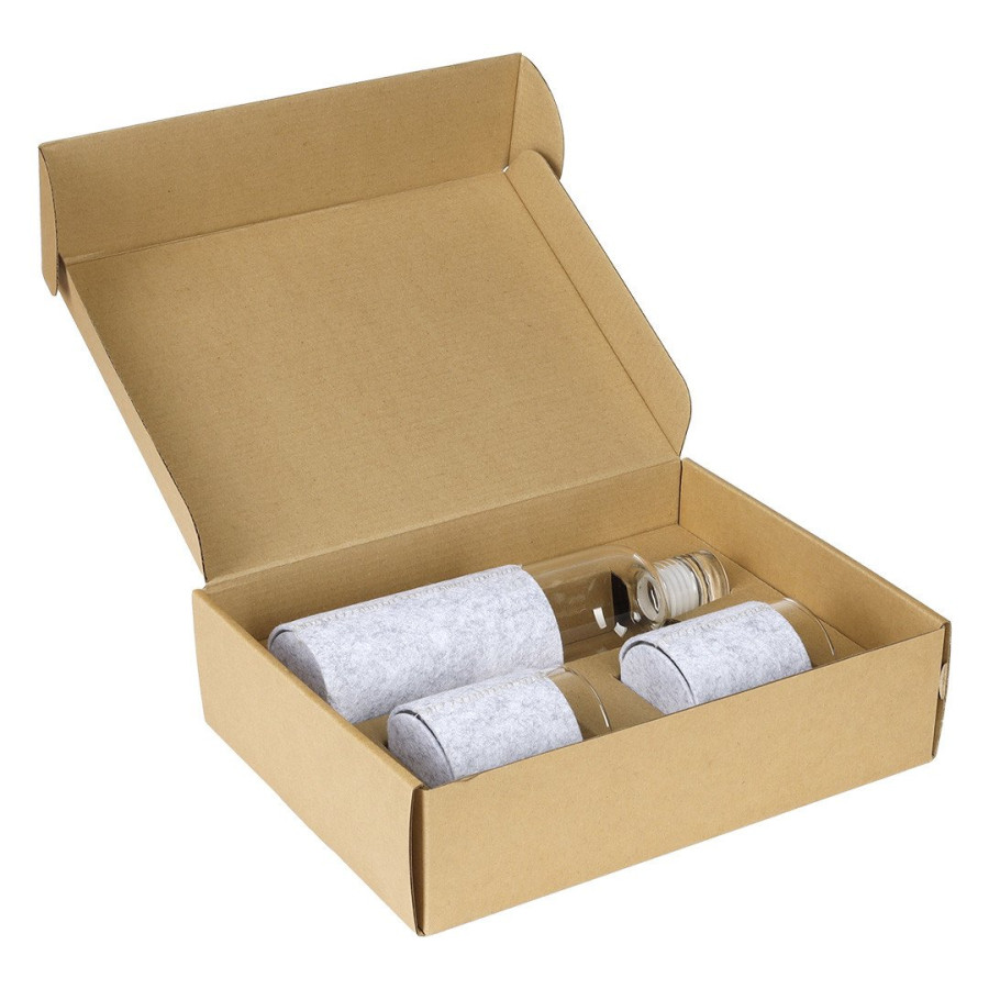 SAKURA, flaša za vodu sa dve čaše u poklon kutiji, transparentni