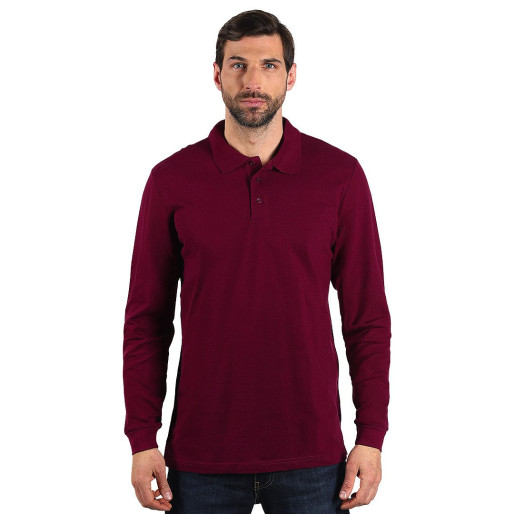 AZZURRO II LSL, long sleeved polo shirt, 180 g/m2, burgundy