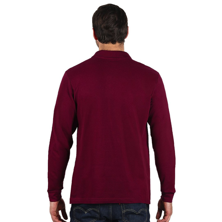 AZZURRO II LSL, long sleeved polo shirt, 180 g/m2, burgundy