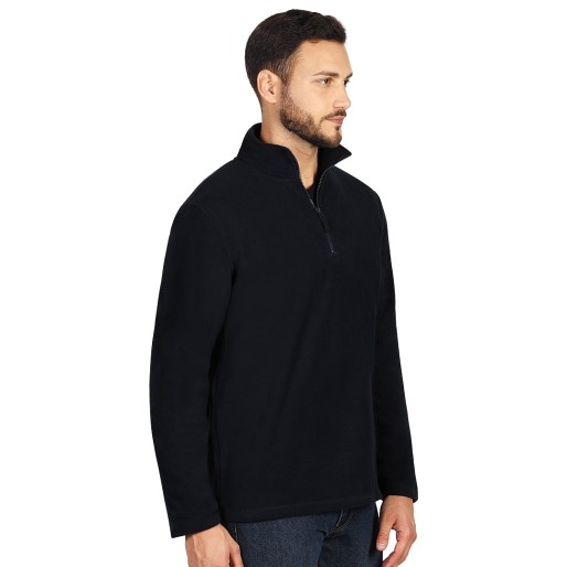 GLECHER ZIP, dukserica od brušenog flisa sa rajsferšlusom do pola, plava