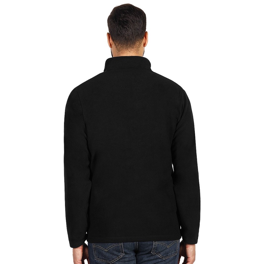 GLECHER ZIP, dukserica od brušenog flisa sa rajsferšlusom do pola, crna