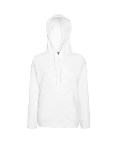 Fruit of the Loom, Ladies Lightweight Hooded Sweat, hooded sweatshirt, white, L