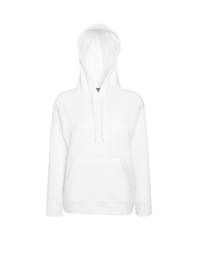 Fruit of the Loom, Ladies Lightweight Hooded Sweat, hooded sweatshirt, white, L