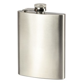 BRANDY 8, stainless steel flask, 230 ml, silver