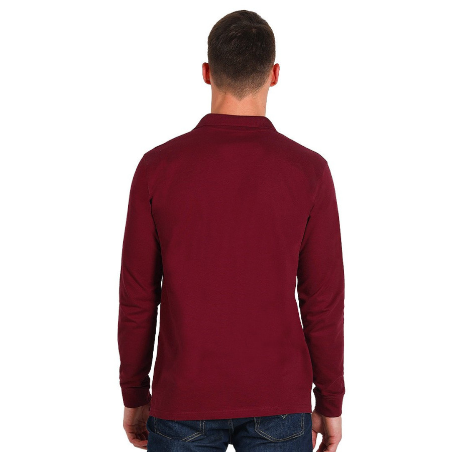 AZZURRO II LSL, long sleeved polo shirt, 180 g/m2, burgundy