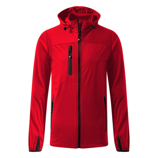 RIDER, unisex softshell hooded jacket, red