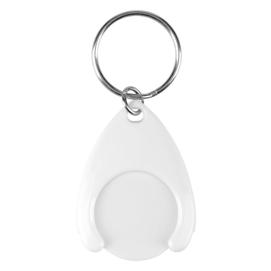 TOKEN, plastični privezak za ključeve, beli