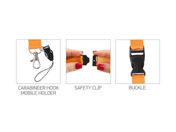 STEP-UP, lanyard for id cards, 20 mm, orange