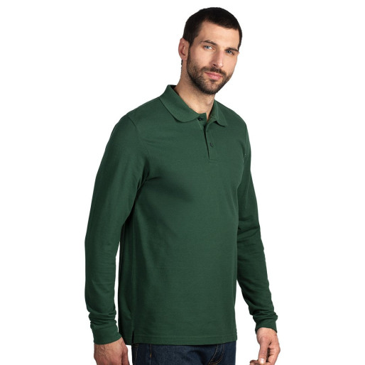 AZZURRO II LSL, pamučna polo majica dugih rukava, 180 g/m2, tamno zelena