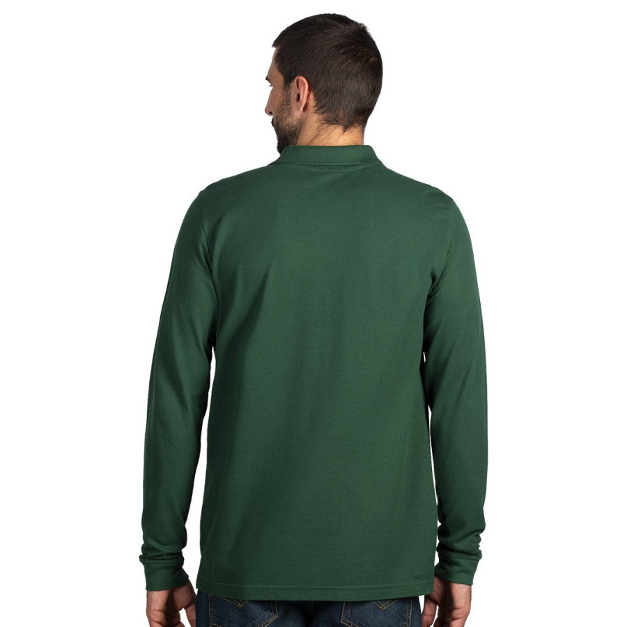 AZZURRO II LSL, pamučna polo majica dugih rukava, 180 g/m2, tamno zelena