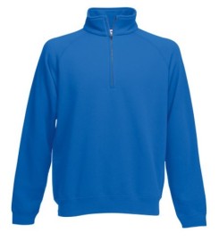 Fruit Of The Loom Premium Zip Neck Sweat, Rhinestone Zip Clasp