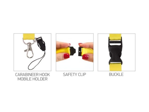 STEP-UP, lanyard for id cards, 20 mm, yellow