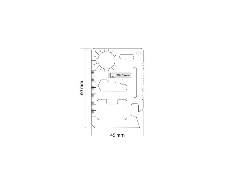 OMNI, multifunctional tool with 11 functions, silver