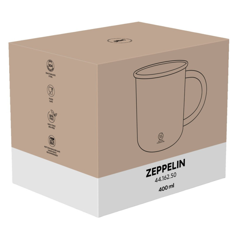 ZEPPELIN, metal mug, 400 ml, green
