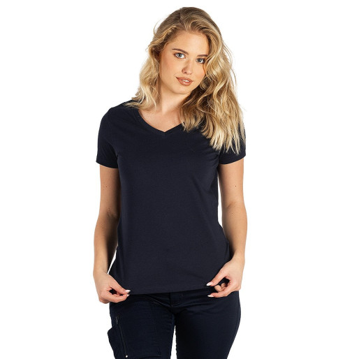 TARGET V LADY, women's v-neck t-shirt, 100% cotton, slim fit, blue