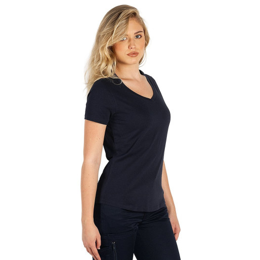 TARGET V LADY, women's v-neck t-shirt, 100% cotton, slim fit, blue