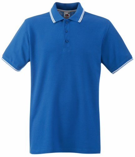Fruit of the Loom, Premium Tipped Polo, premium dvobojna muška polo majica,plavo – bela , S