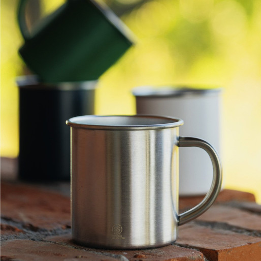 ZEPPELIN, metal mug, 400 ml, silver