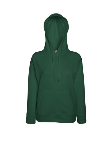 Fruit of the Loom, Ladies Lightweight Hooded Sweat, hooded sweatshirt, forest green, L