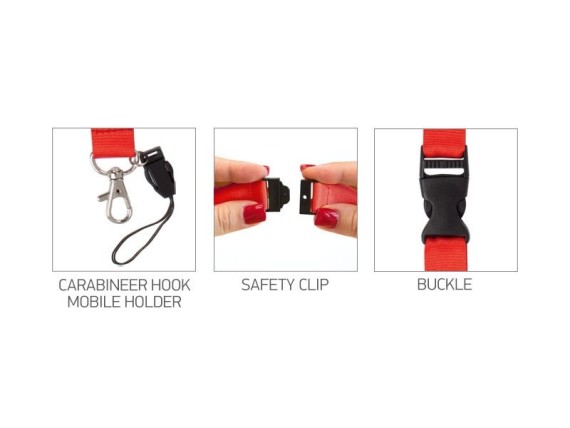 STEP-UP, lanyard for id cards, 20 mm, red
