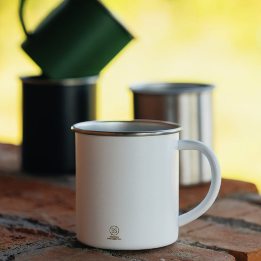 ZEPPELIN, metal mug, 400 ml, white