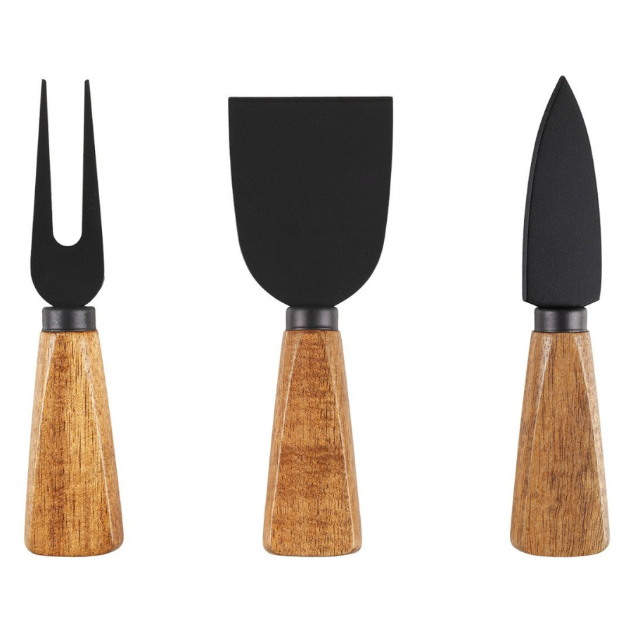 ANTIPASTI, set drvena daska i pribor za sir sa drvenom drškom, 4/1, braon