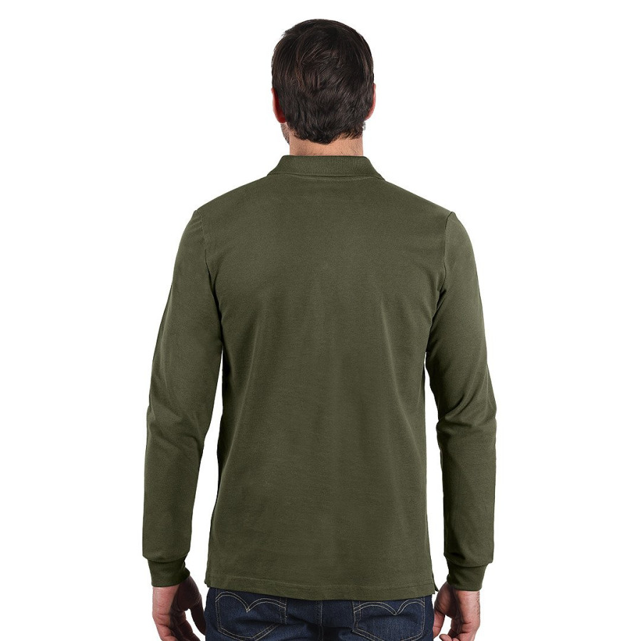 AZZURRO II LSL, pamučna polo majica dugih rukava, 180 g/m2, maslinasta