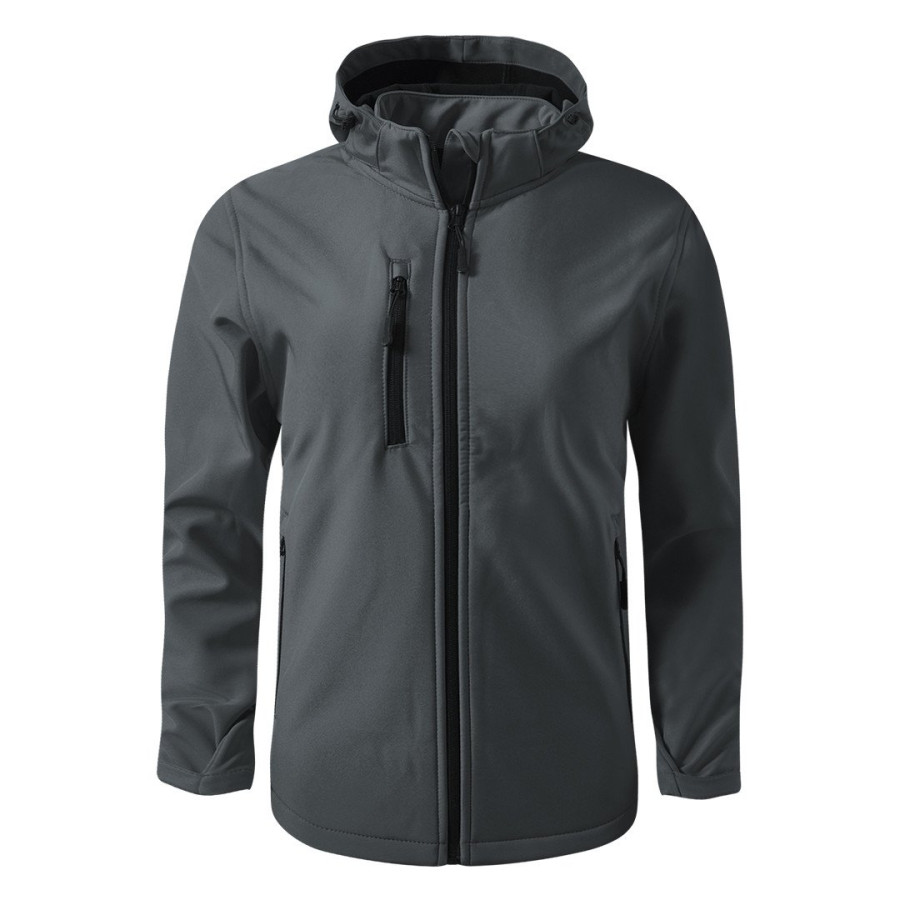 PROTECT MEN, softshell jakna sa skidajućom kapuljačom, tamno siva