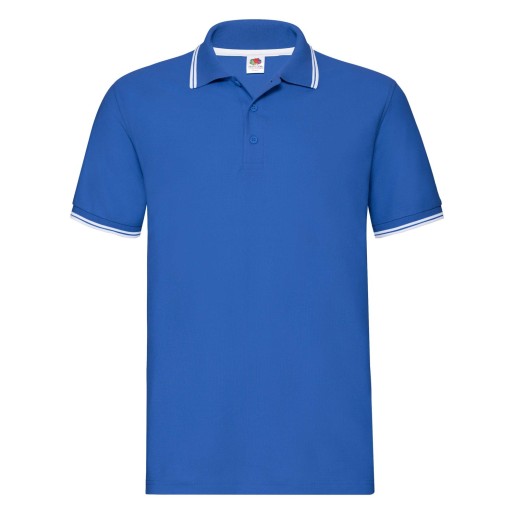 Fruit of the Loom, Premium Tipped Polo, premium dvobojna muška polo majica, plavo - bela, 2XL