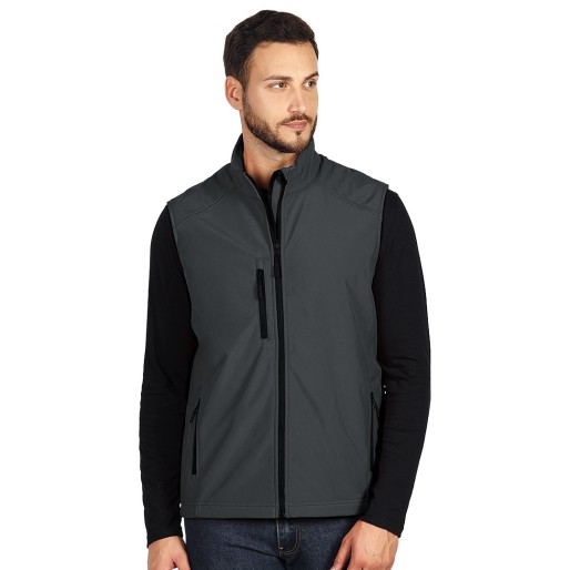 SKIPPER VEST, softshell bodywarmer, dark gray