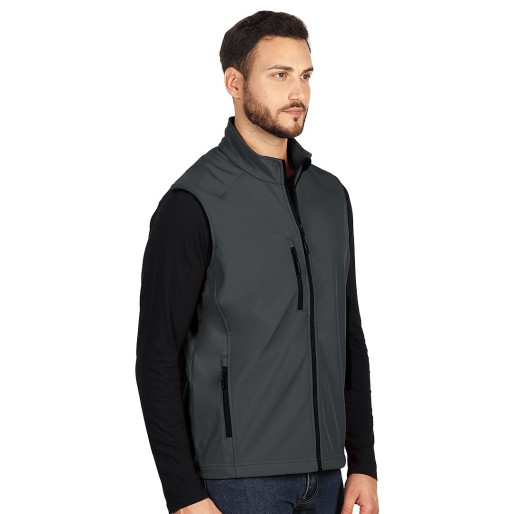 SKIPPER VEST, softshell bodywarmer, dark gray