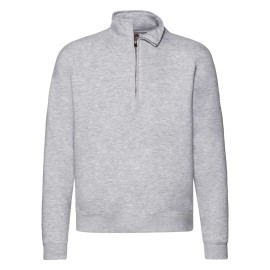 Fruit Of The Loom Premium Zip Neck Sweat, Rhinestone Zip Clasp