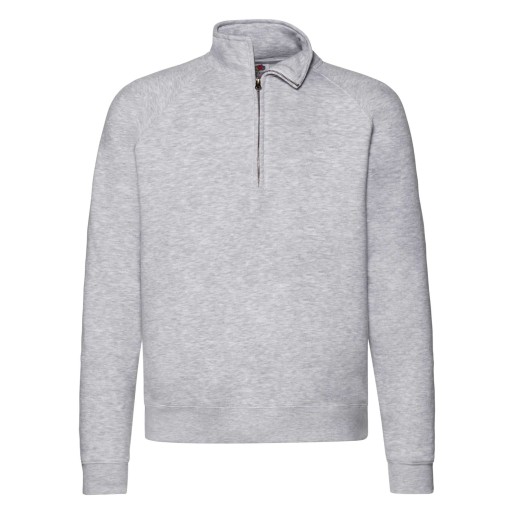 Fruit Of The Loom Premium Zip Neck Sweat, Rhinestone Zip Clasp