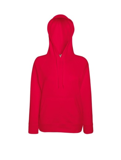 Fruit of the Loom, Ladies Lightweight Hooded Sweat, hooded sweatshirt, red, L