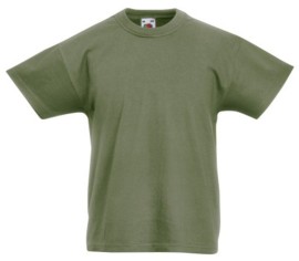 Fruit of the Loom, Original T, children's cotton T-shirt, olive green, 9-11