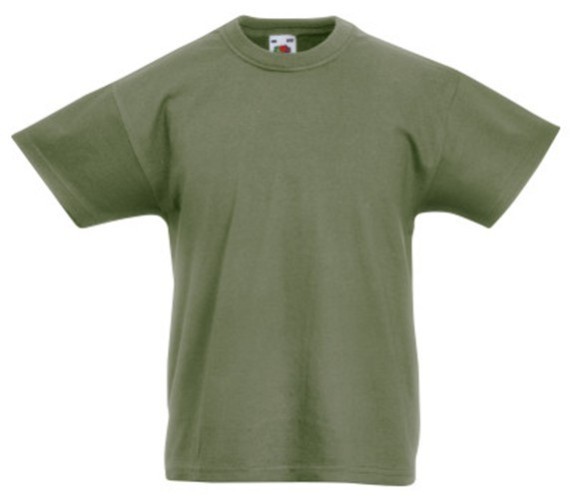 Fruit of the Loom, Original T, children's cotton T-shirt, olive green, 9-11