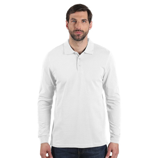 AZZURRO II LSL, pamučna polo majica dugih rukava, 180 g/m2, bela