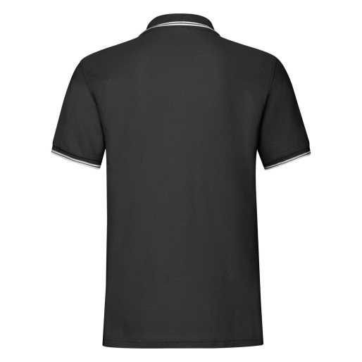 Fruit of the Loom, Premium Tipped Polo, premium two-tone men's polo shirt, white-black, L